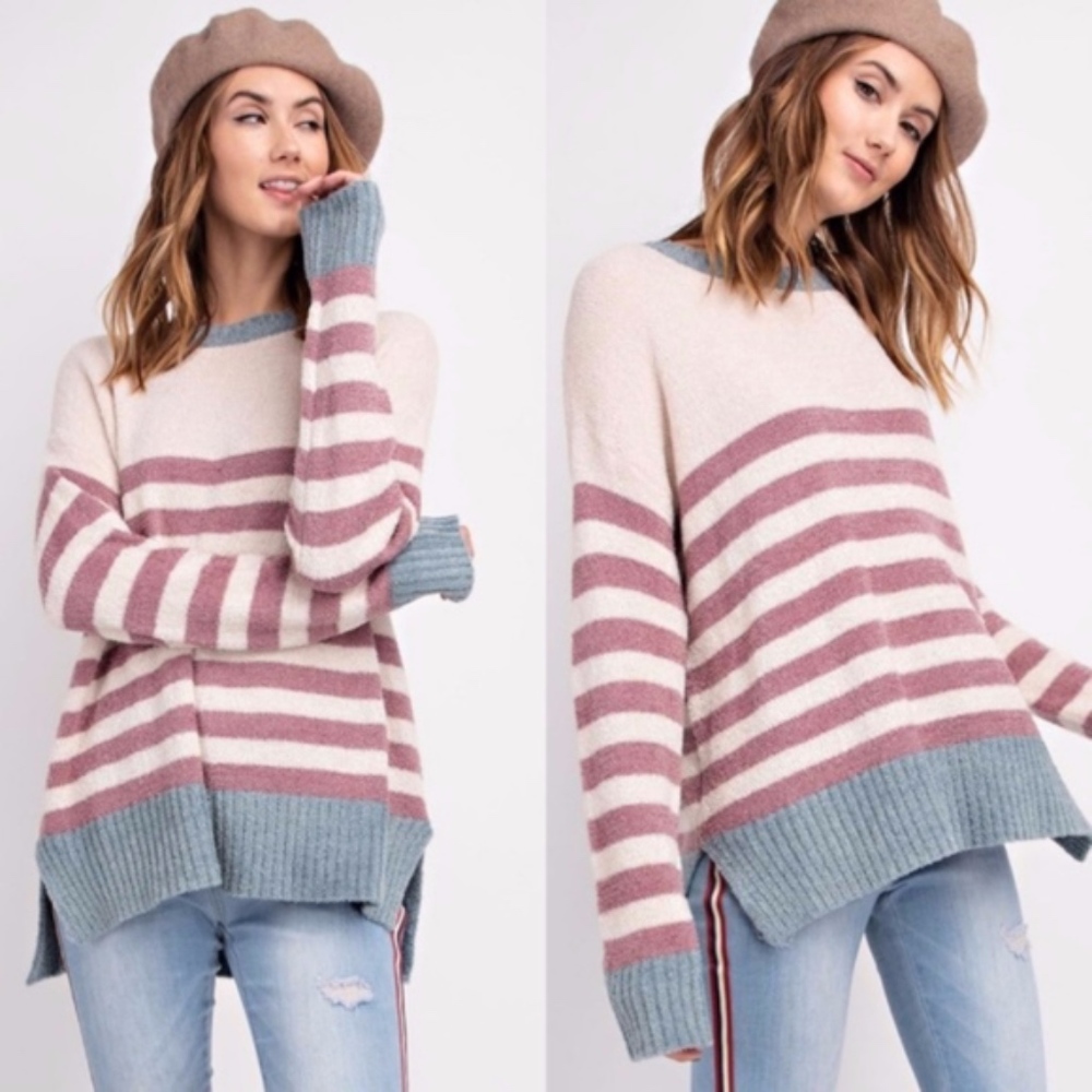 ROSALIE Striped Knit Sweater - Picture 1 of 3